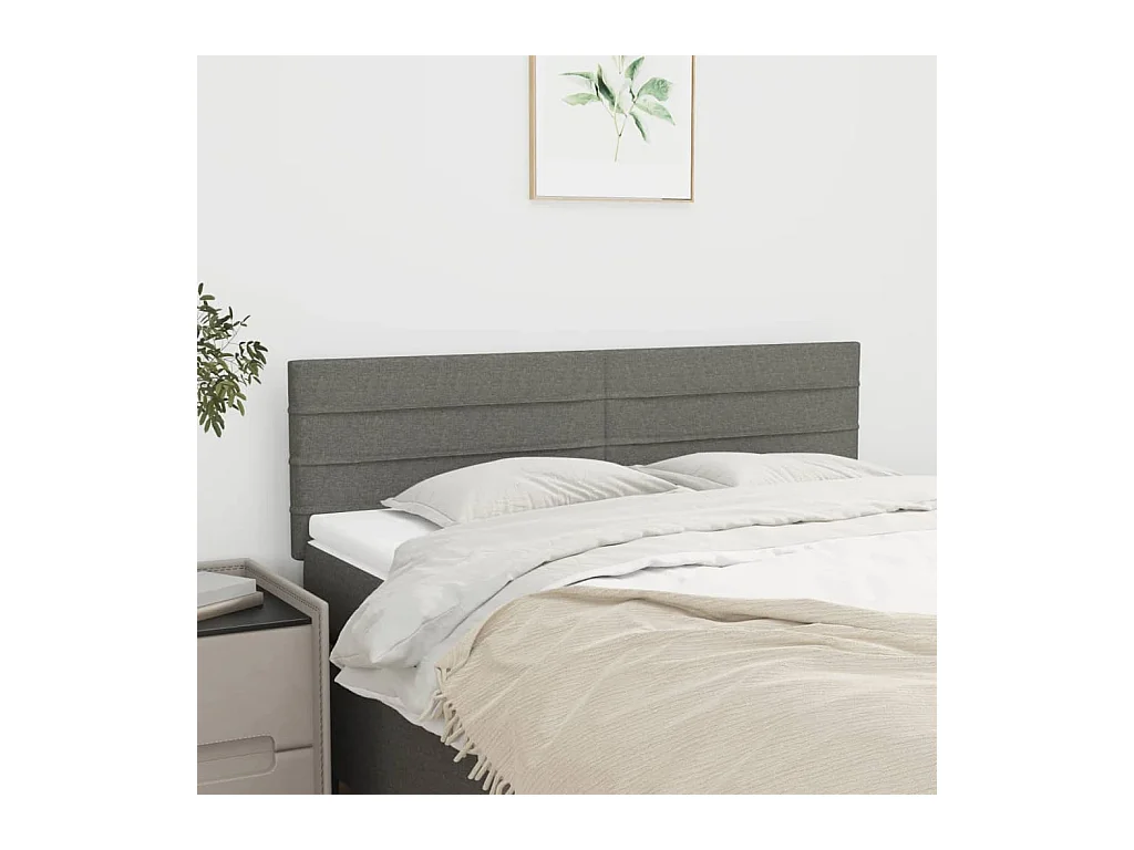 Kopfteile 2 Stk. Dunkelgrau 72x5x78/88 cm Stoff