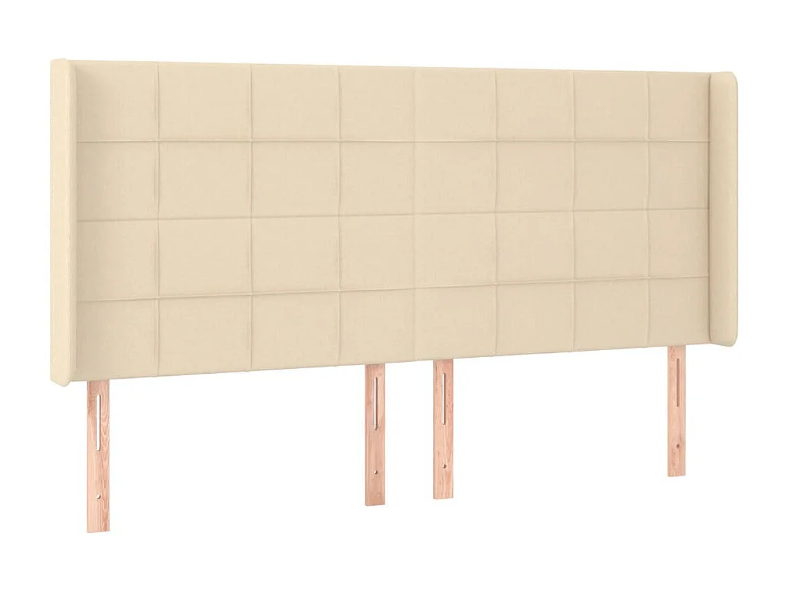 Tête de lit à LED Crème 203x16x118/128 cm Tissu