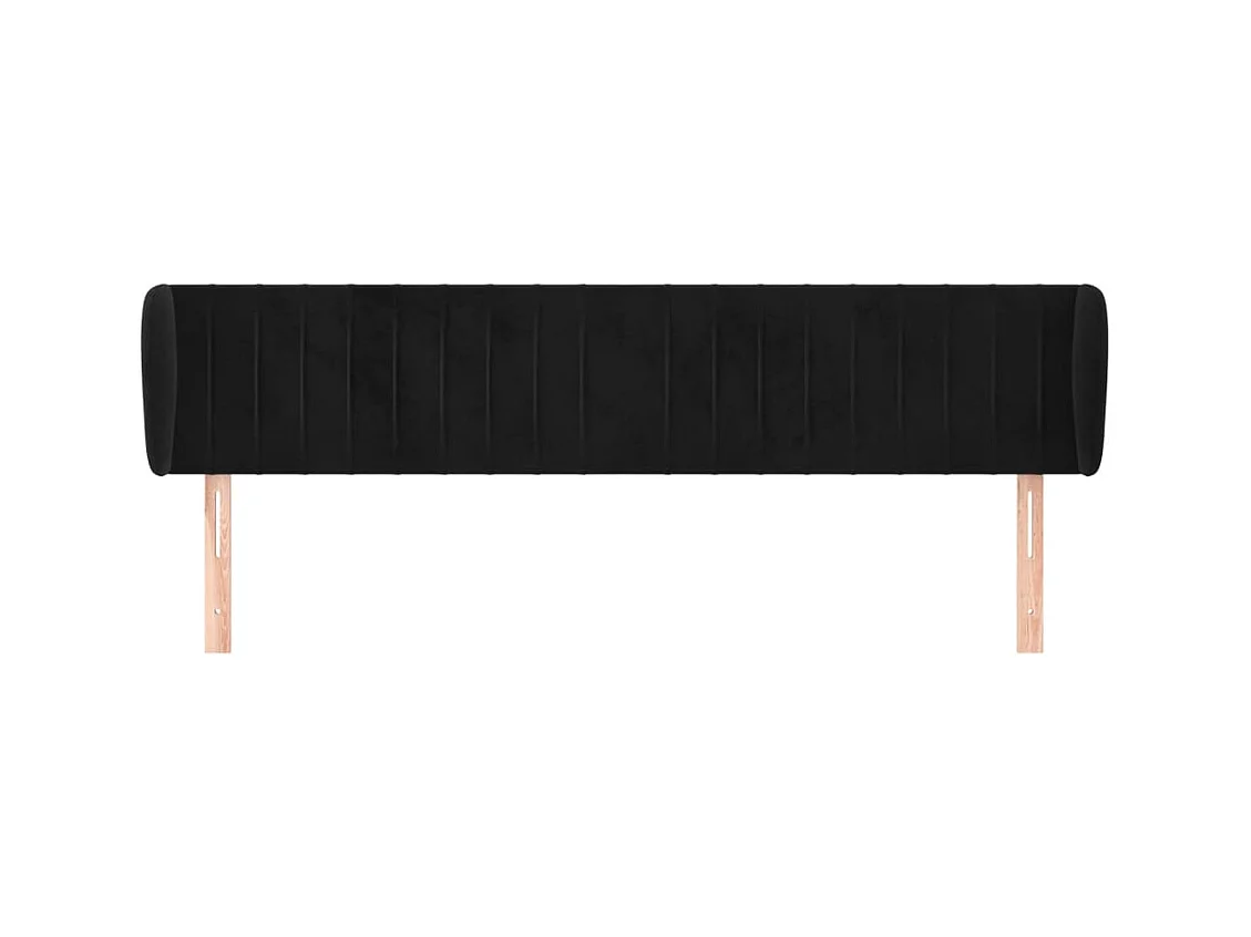 Cabecero con alas Negro 183x23x78/88 cm Terciopelo