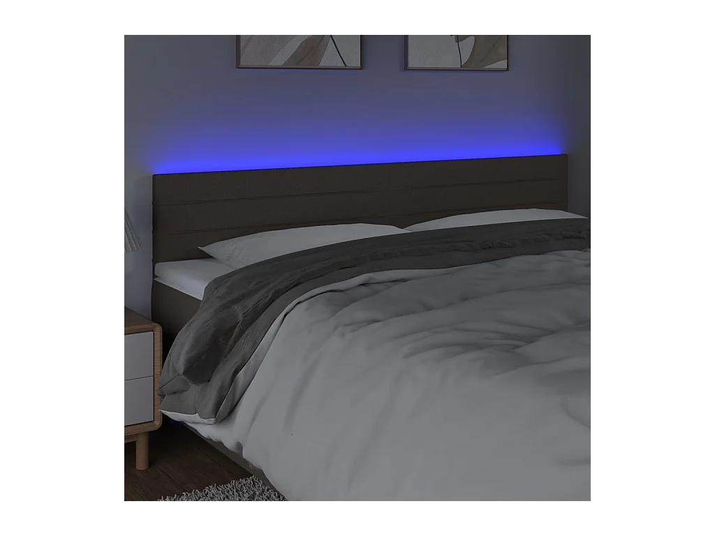 Taupe LED Hoofdbord 200x5x78/88 cm Stof