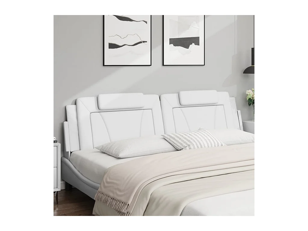 Wit hoofdbordkussen 200 cm kunstleer