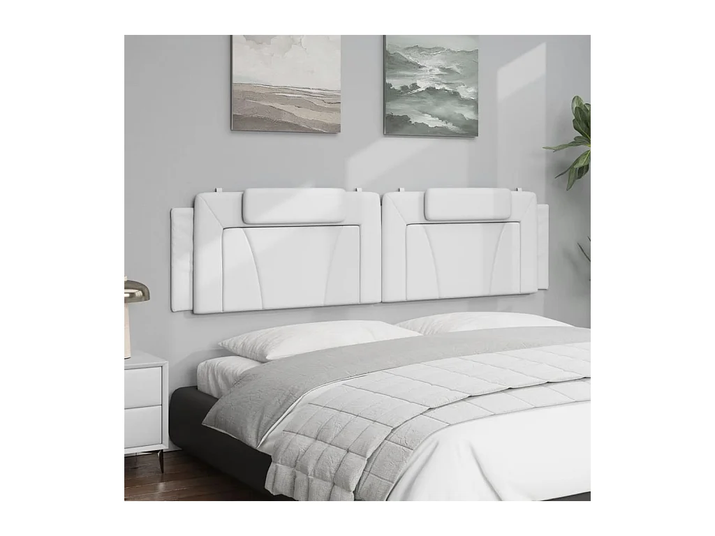 Wit hoofdbordkussen 200 cm kunstleer