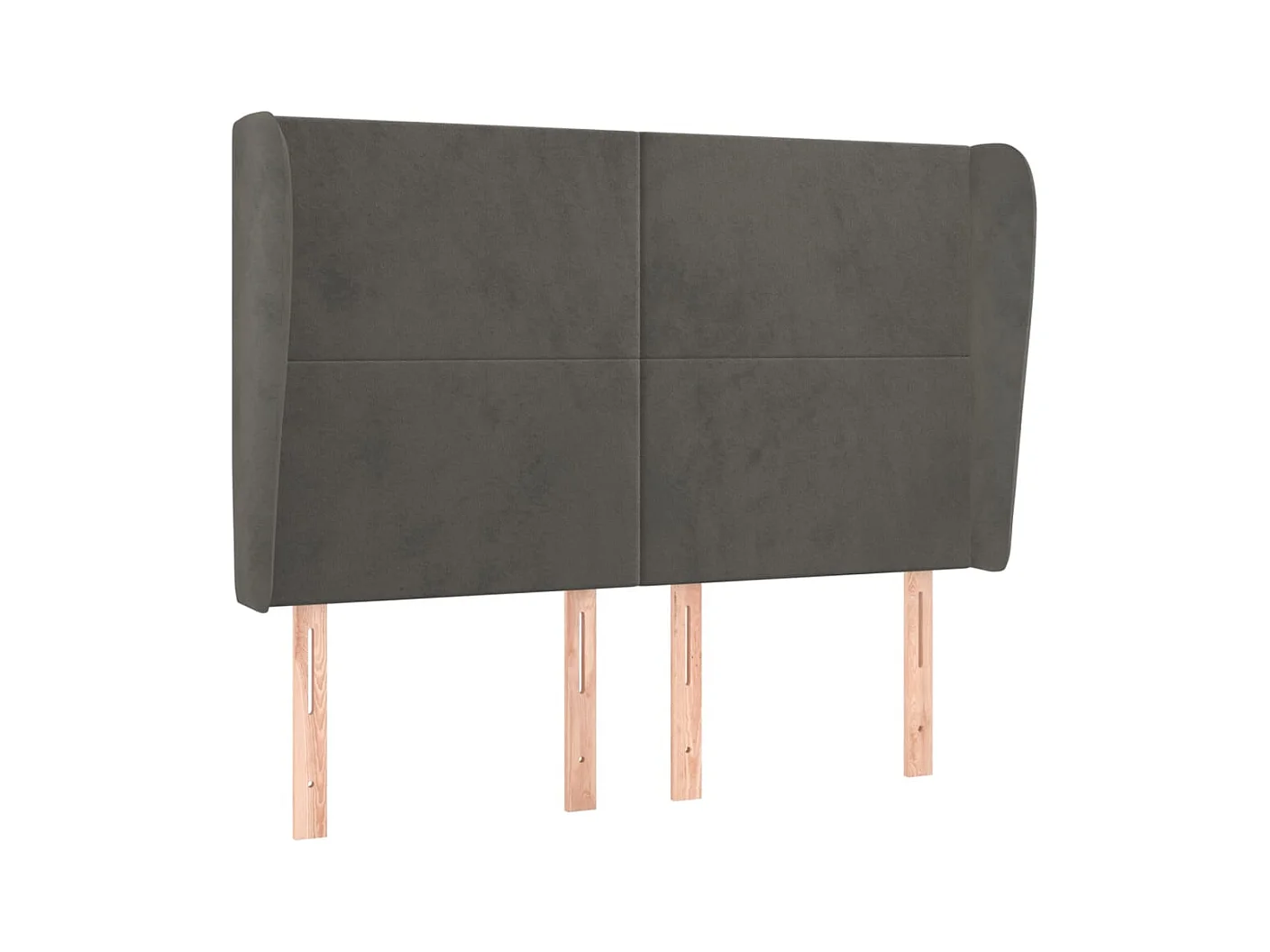 Kopfteil mit Flügeln Dunkelgrau 147x23x118/128 cm Samt