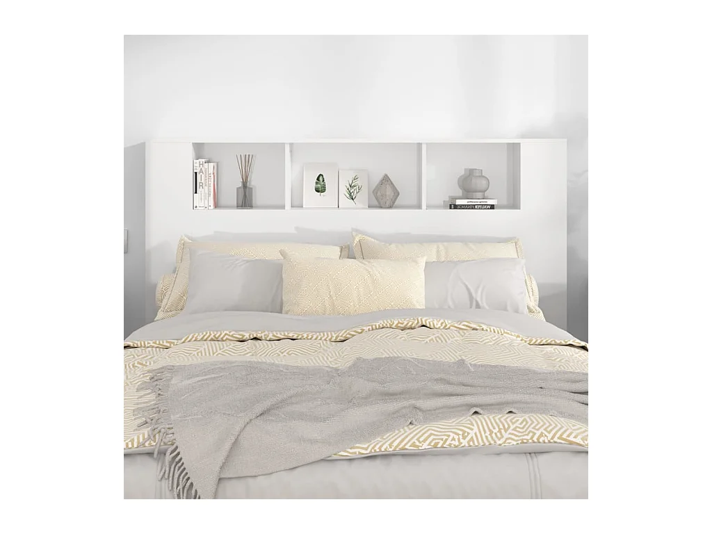 Hoofdbordkast Glanzend wit 160x18,5x104,5 cm