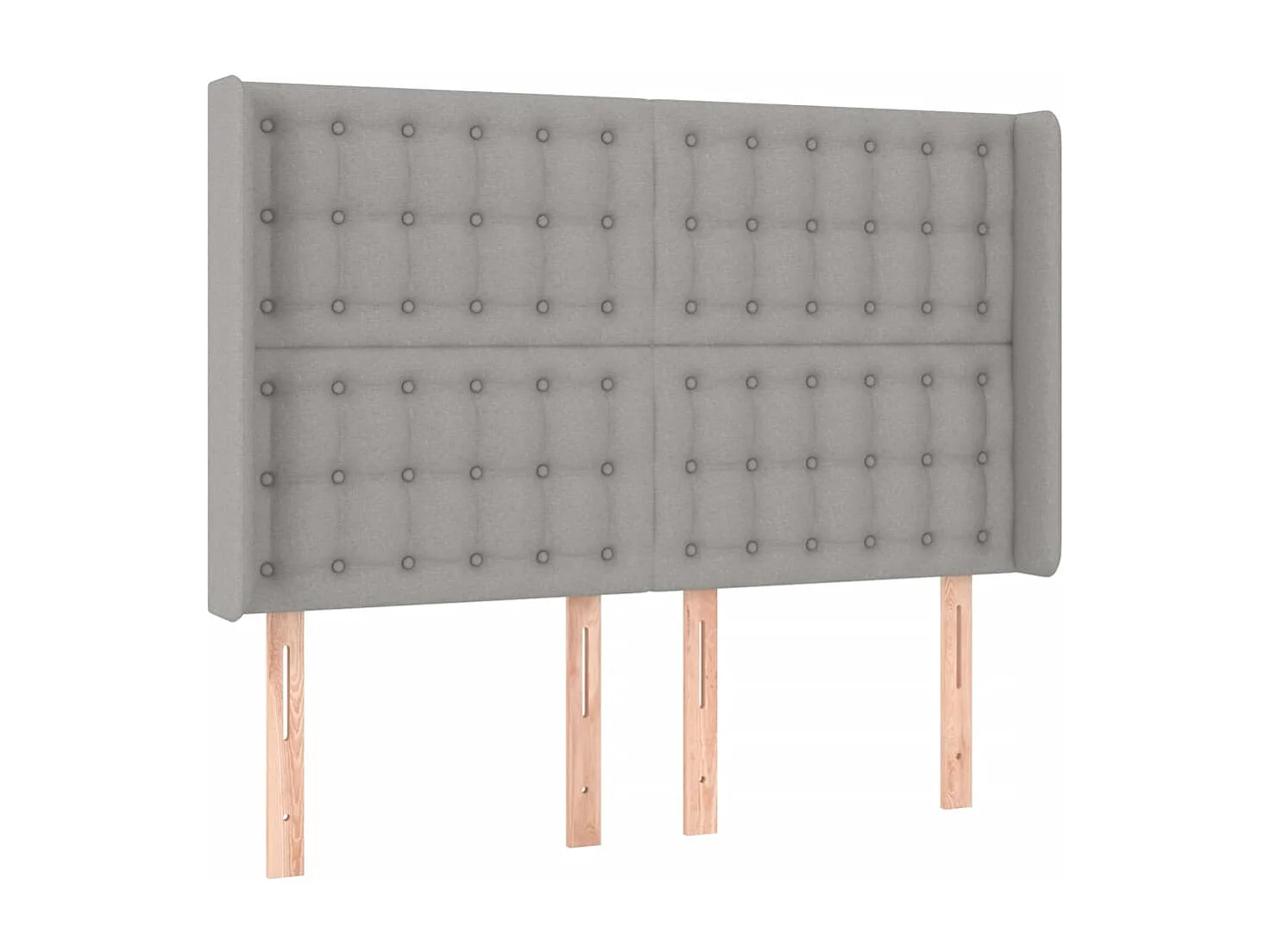 LED-Kopfteil Hellgrau 147x16x118/128 cm Stoff