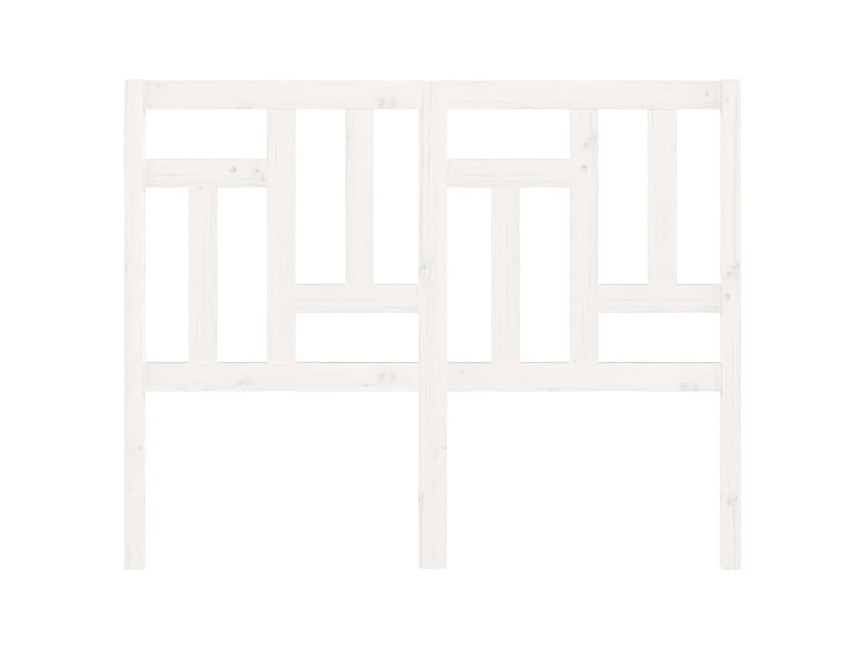 Wit hoofdbord 125,5x4x100 cm Massief grenenhout