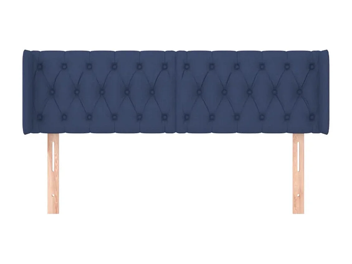 Tête de lit avec oreilles Bleu 163x16x78/88 cm Tissu