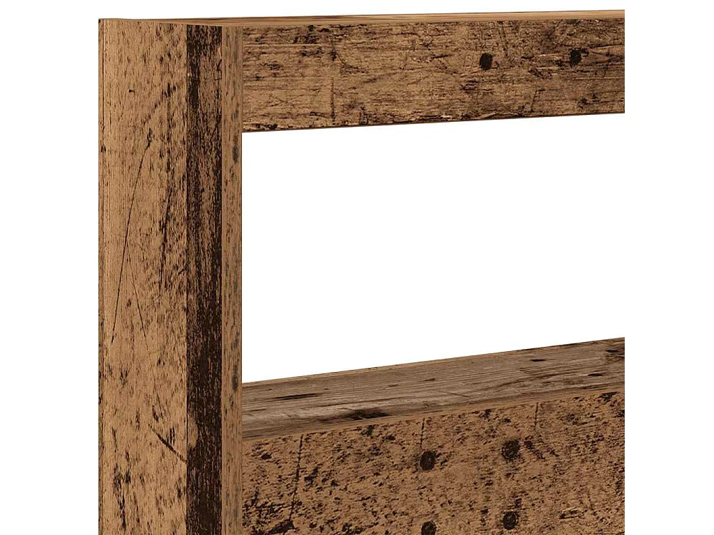 Hoofdbord kledingkast met LED oud hout 180x17x102 cm