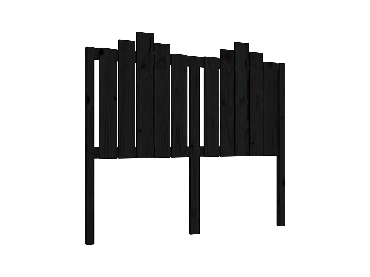 Cabecero negro 126x4x110 cm Madera maciza de pino