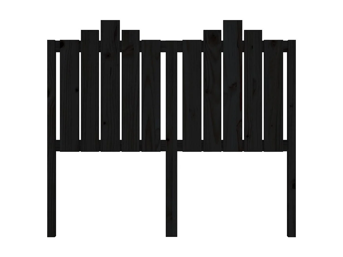 Cabecero negro 126x4x110 cm Madera maciza de pino