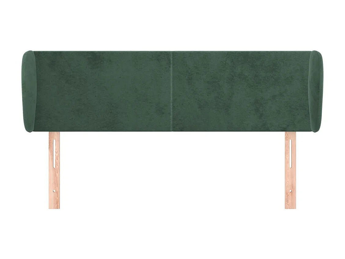 Tête de lit avec oreilles Vert foncé 147x23x78/88 cm Velours