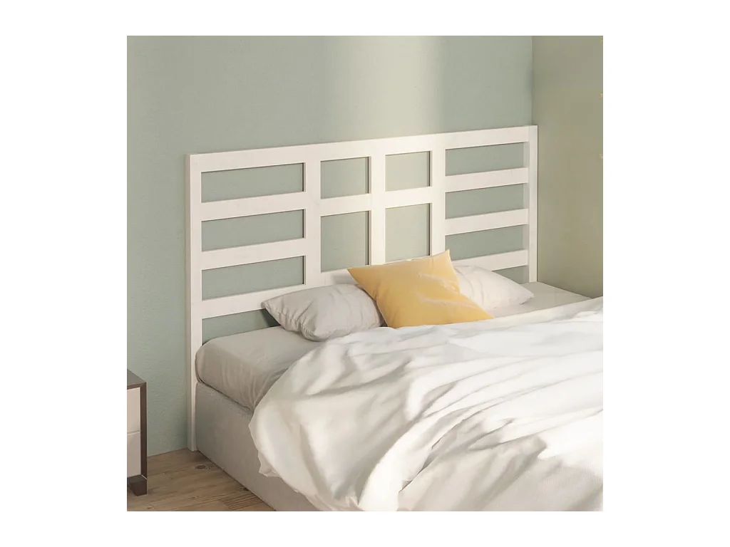 Cabecero blanco 126x4x104 cm Madera maciza de pino
