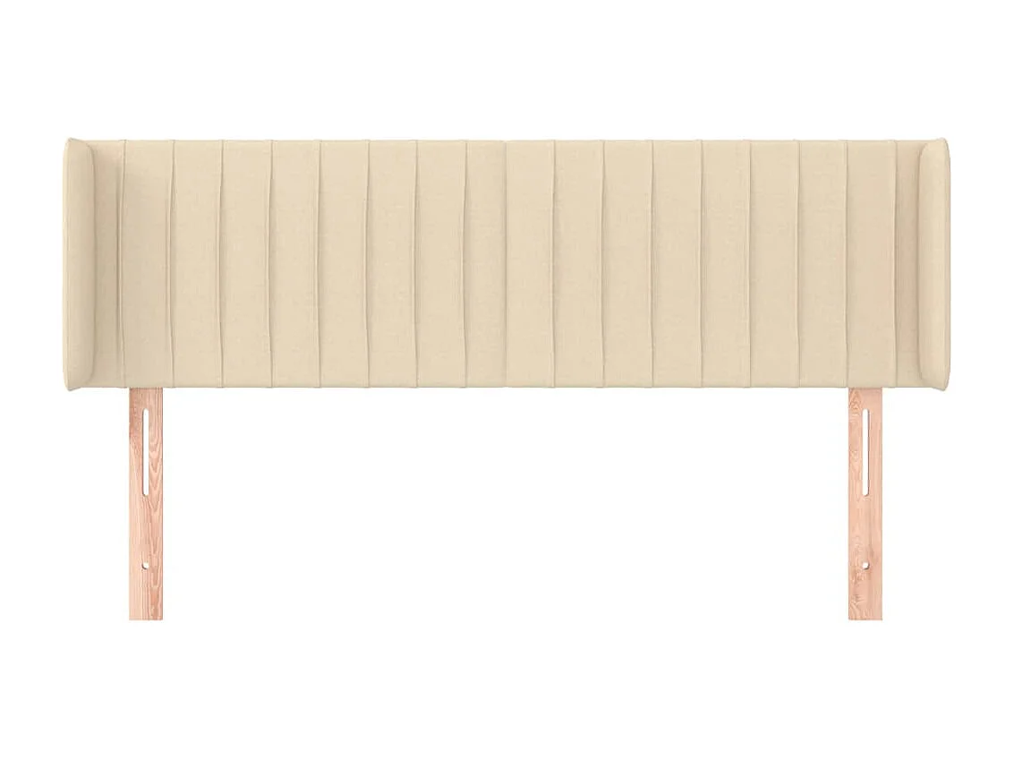 Testiera con ali Crema 147x16x78/88 cm Tessuto