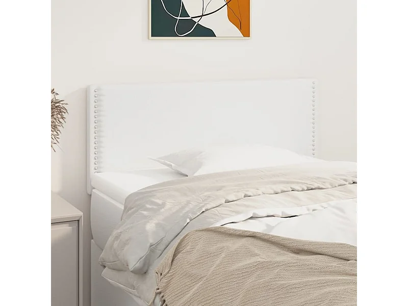 Wit hoofdbord 100x5x78/88 cm Kunstleer