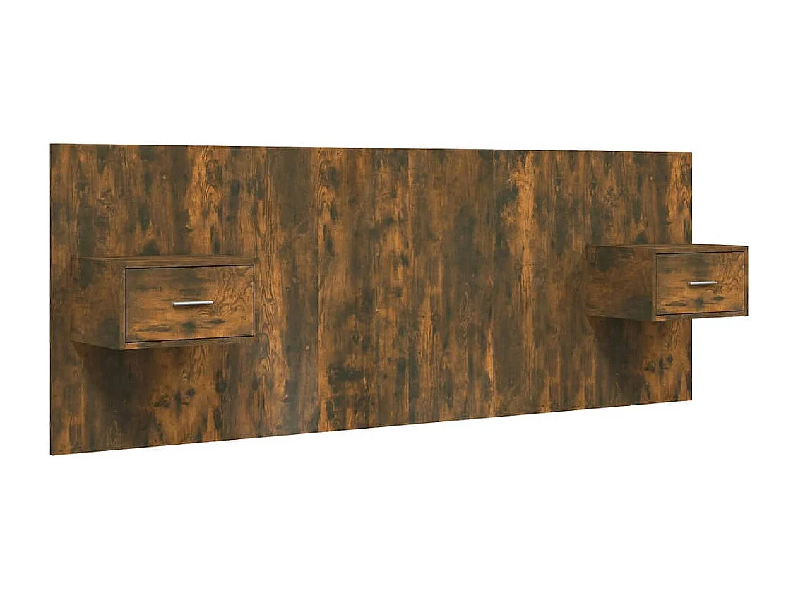 Hoofdbord met kasten Gerookt eikenhout Technisch hout