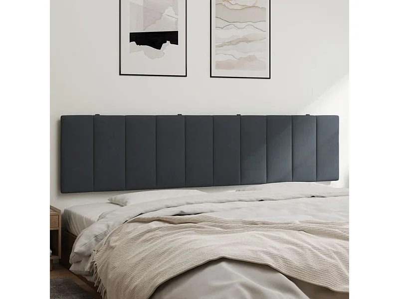 Coussin de tête de lit gris foncé 200 cm velours