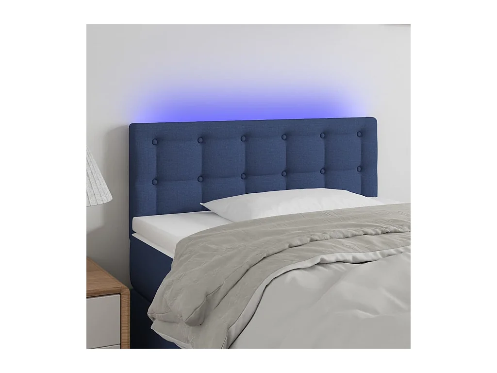 LED Hoofdbord Blauw 80x5x78/88 cm Stof