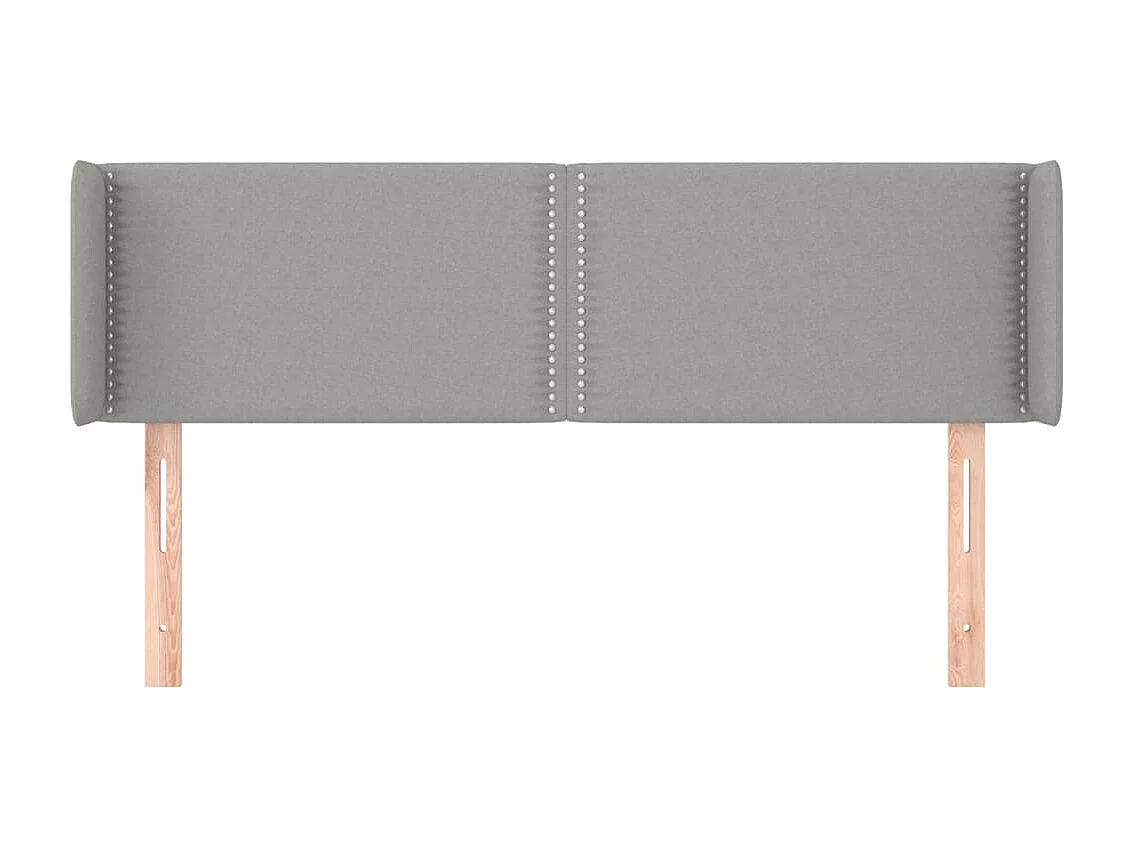 Tête de lit avec oreilles Gris clair 147x16x78/88 cm Tissu
