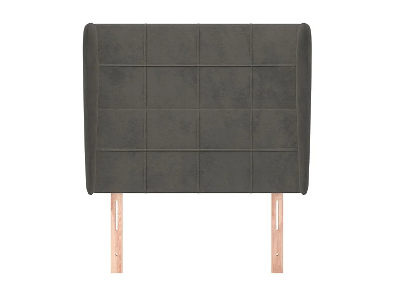 Hoofdbord met vleugels Donkergrijs 93x23x118/128 cm Fluweel