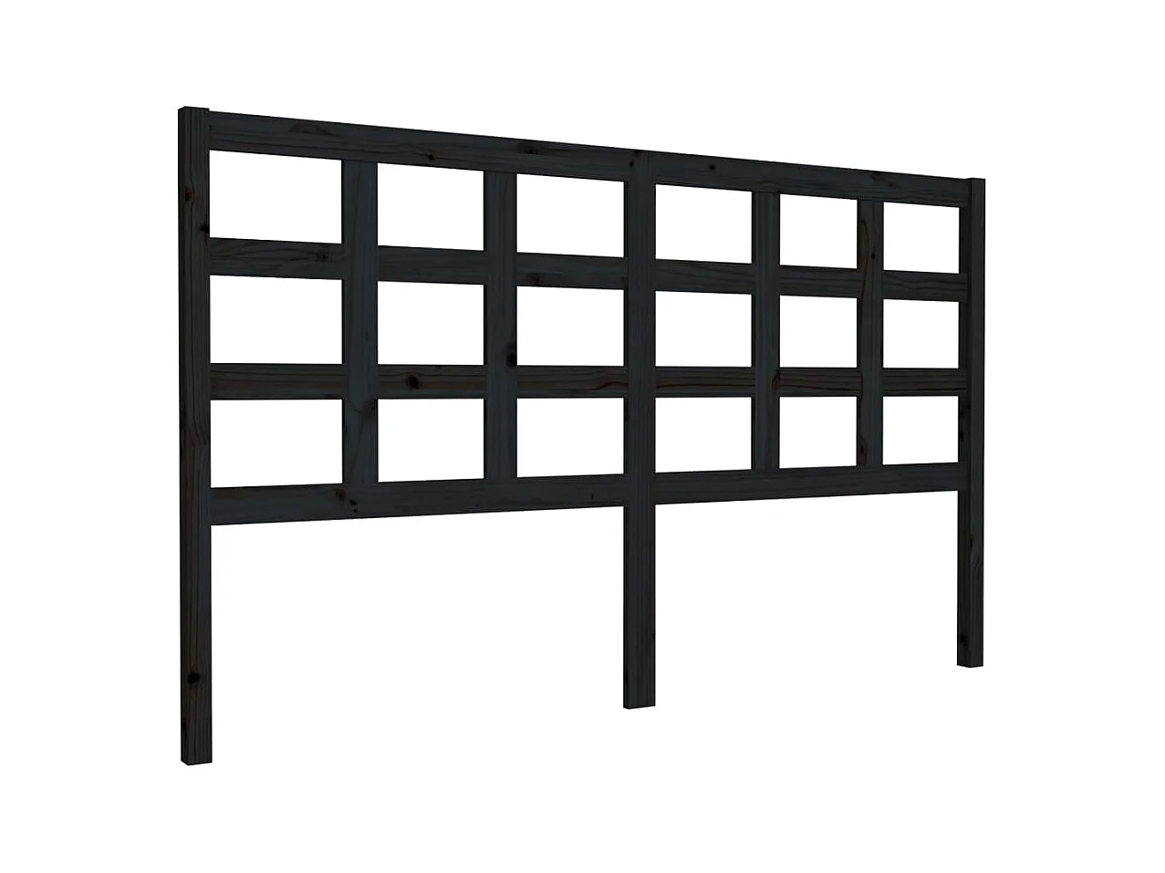 Zwart hoofdbord 165,5x4x100 cm Massief grenenhout