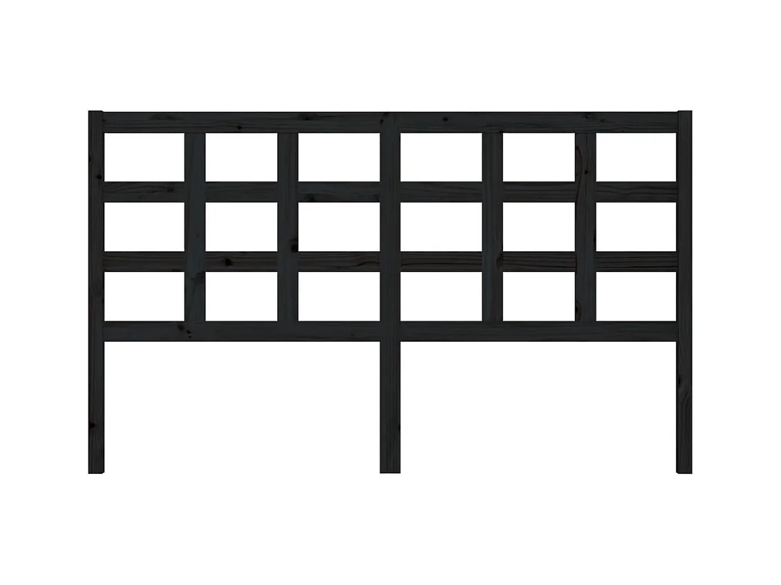 Zwart hoofdbord 165,5x4x100 cm Massief grenenhout