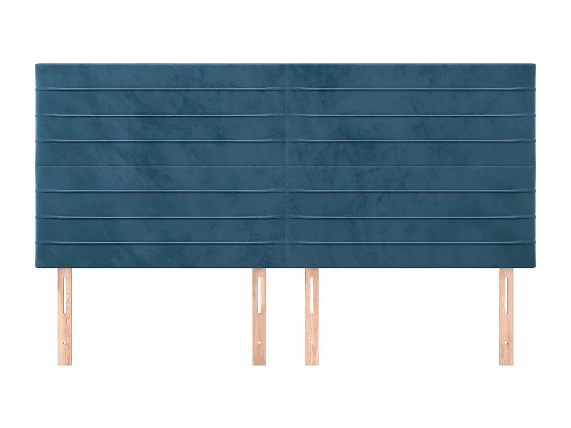 Têtes de lit 4 pcs Bleu foncé 80x5x78/88 cm Velours