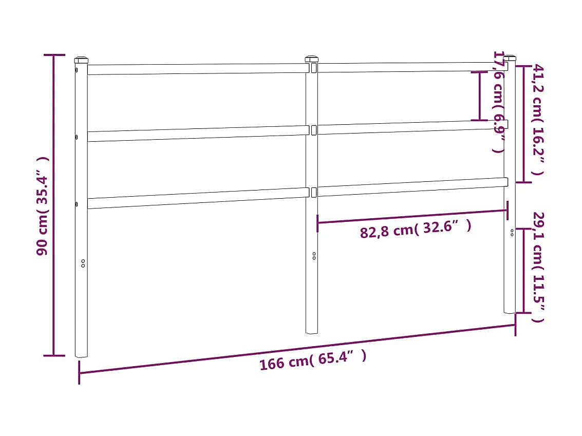 Tête de lit métal blanc 160 cm