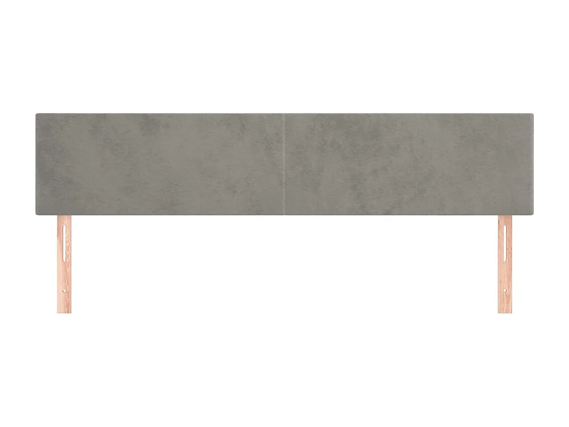 Têtes de lit 2 pcs Gris clair 100x5x78/88 cm Velours
