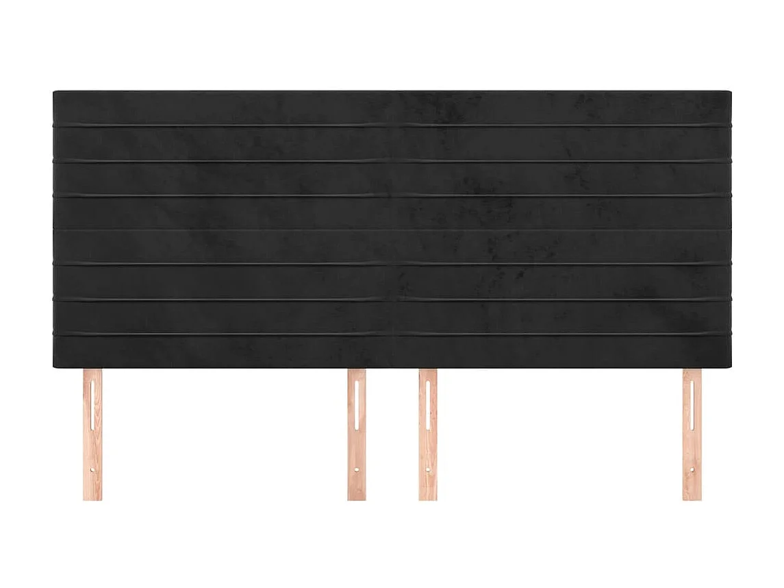 Têtes de lit 4 pcs Noir 100x5x78/88 cm Velours
