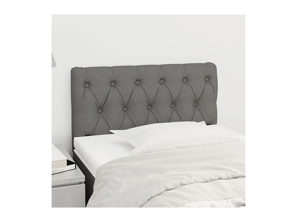 Donkergrijs hoofdbord 80x7x78/88 cm stof