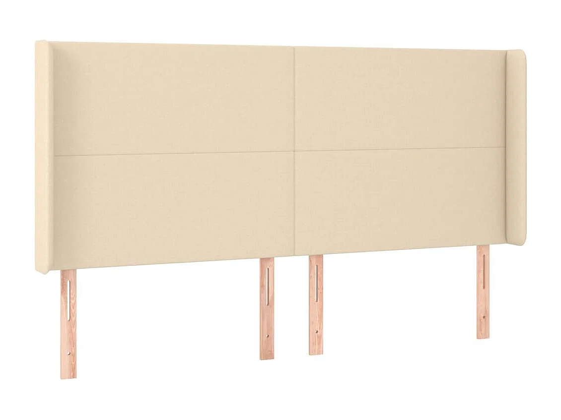 Testiera con ali Crema 183x16x118/128 cm Tessuto