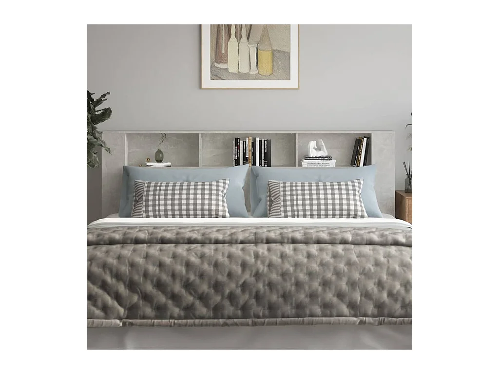 Betongrijs hoofdeindekast 220x18,5x104,5 cm