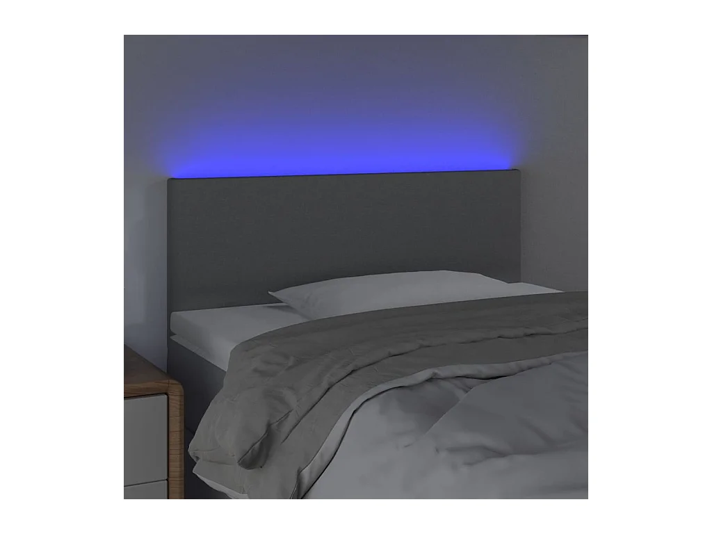 Tête de lit à LED Gris clair 80x5x78/88 cm Tissu