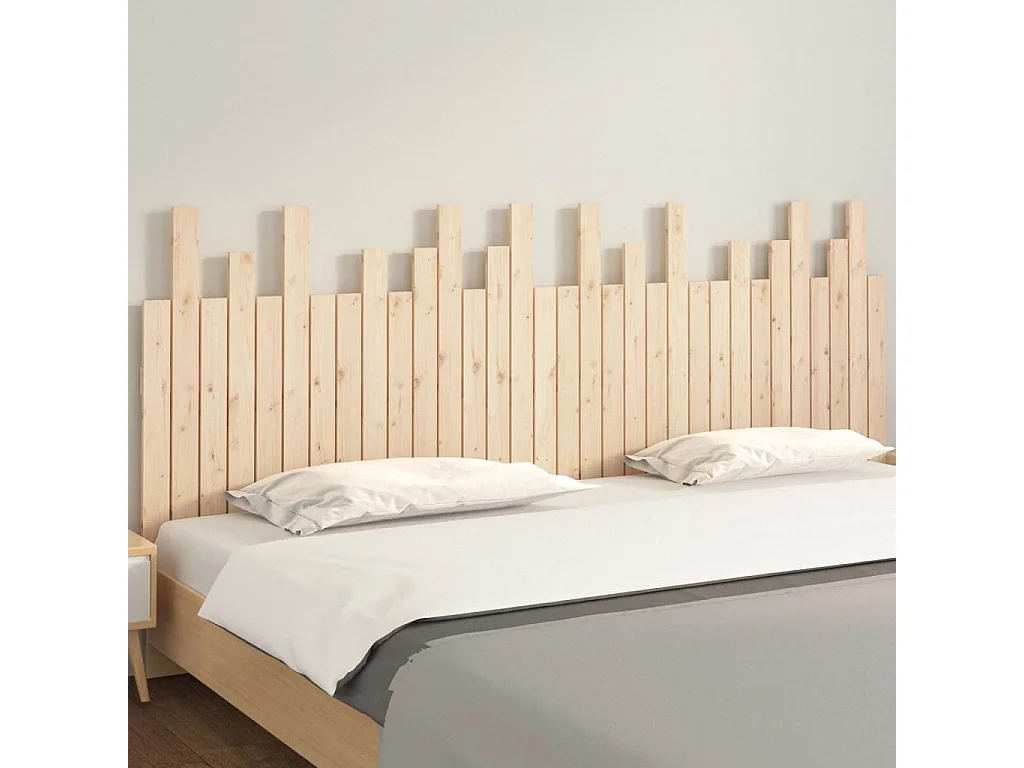 Testiera a muro 204x3x80 cm Legno massello di pino