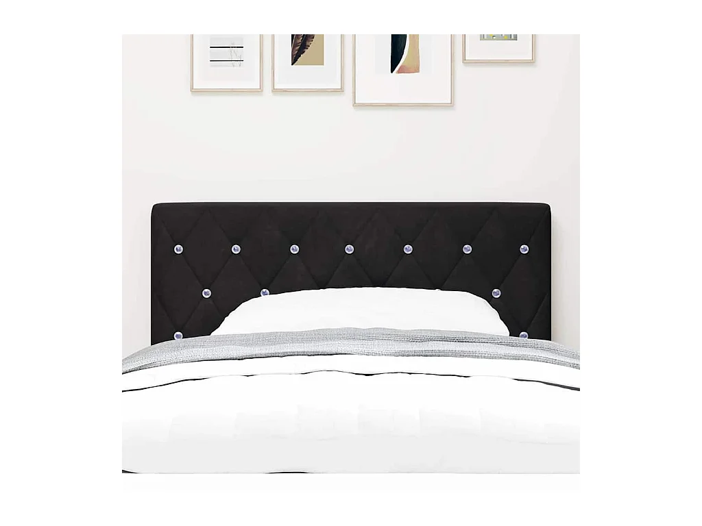 Tête de Lit en Velours Argyle Noir 90 cm Velours