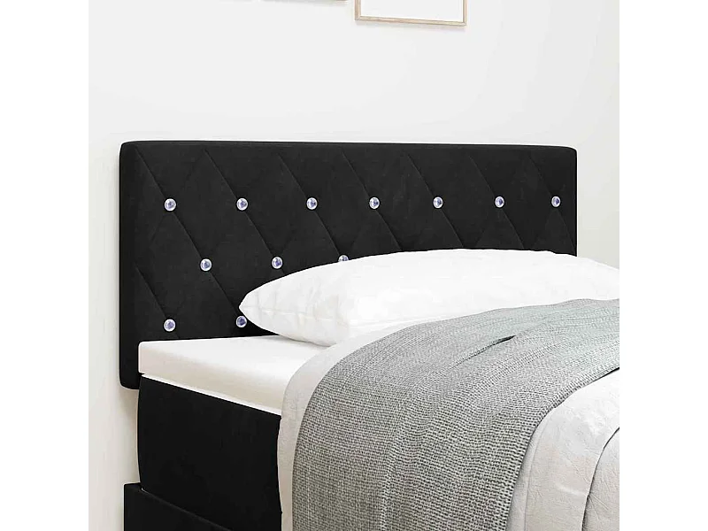 Tête de Lit en Velours Argyle Noir 90 cm Velours