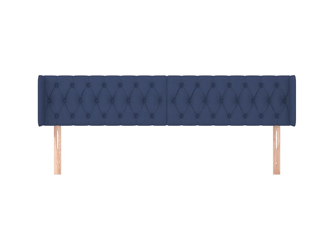 Tête de lit avec oreilles Bleu 183x16x78/88 cm Tissu