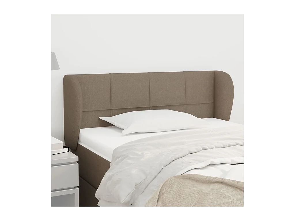 Tête de lit avec oreilles Taupe 103x23x78/88 cm Tissu