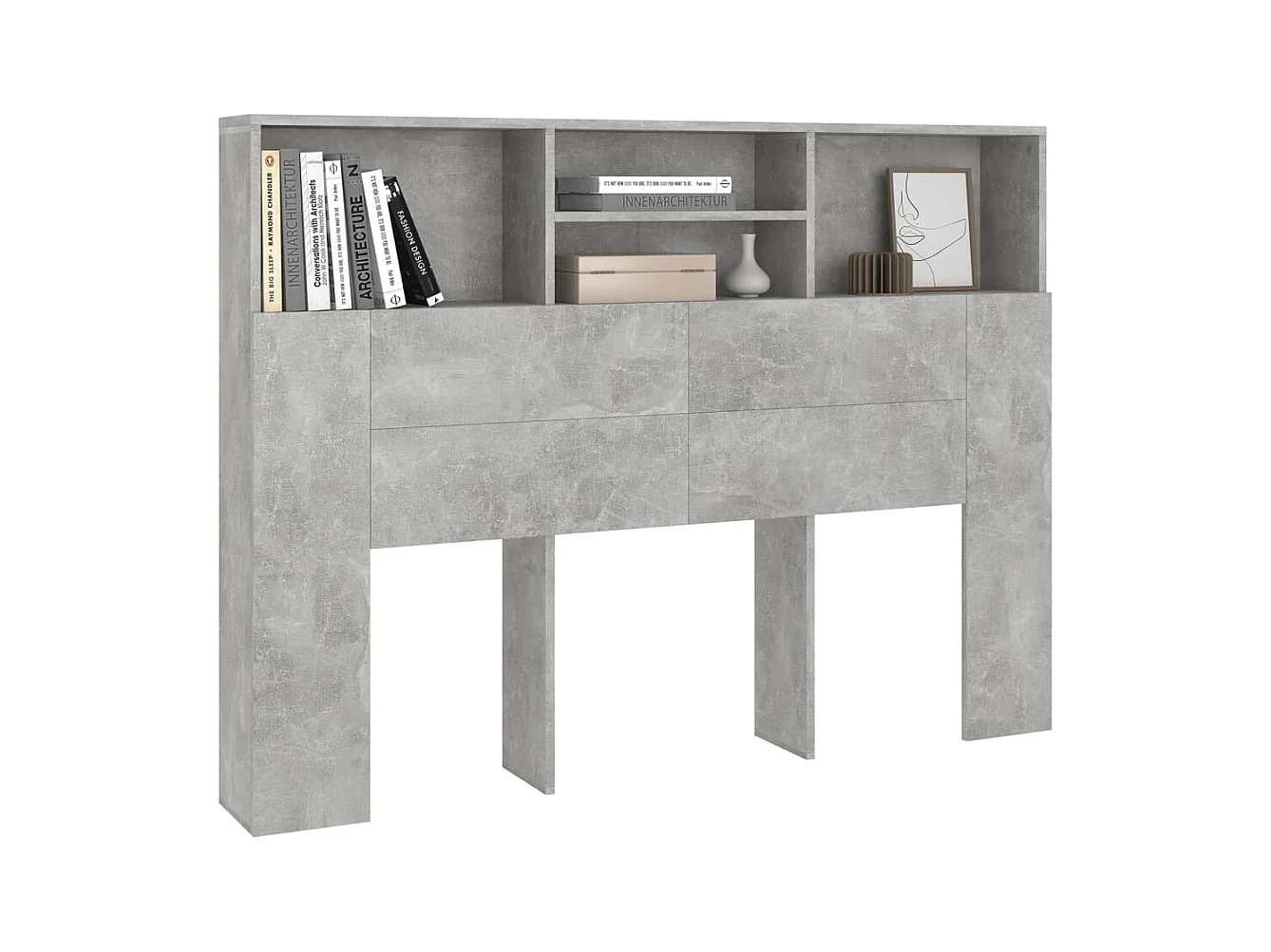 Betongrijs hoofdeindekast 140x19x103,5 cm