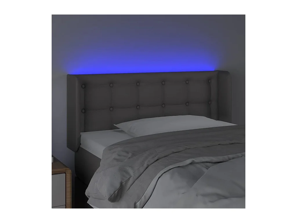 Tête de lit à LED Gris 83x16x78/88 cm Similicuir