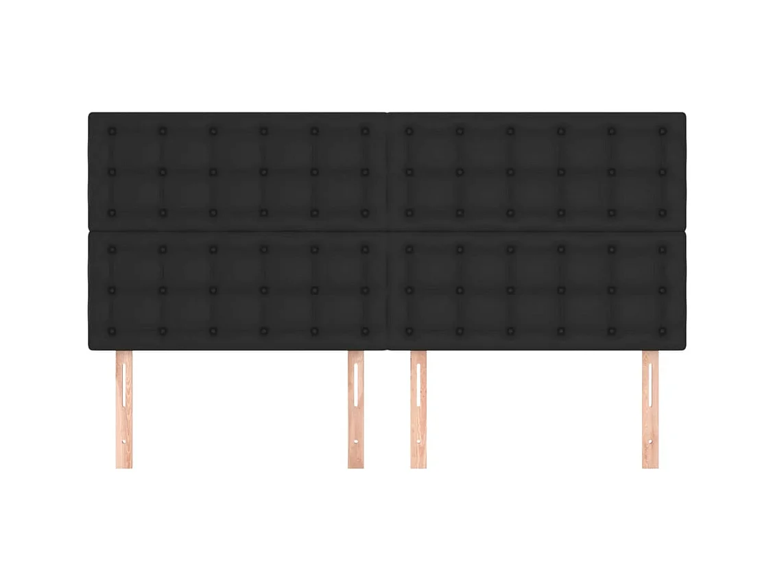 Hoofdborden 4 stuks Zwart 100x5x78/88 cm Kunstleer