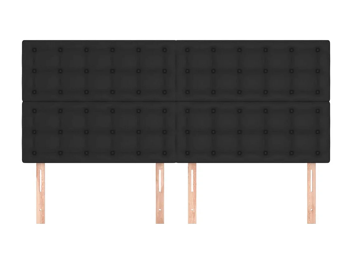Têtes de lit 4 pcs Noir 100x5x78/88 cm Similicuir