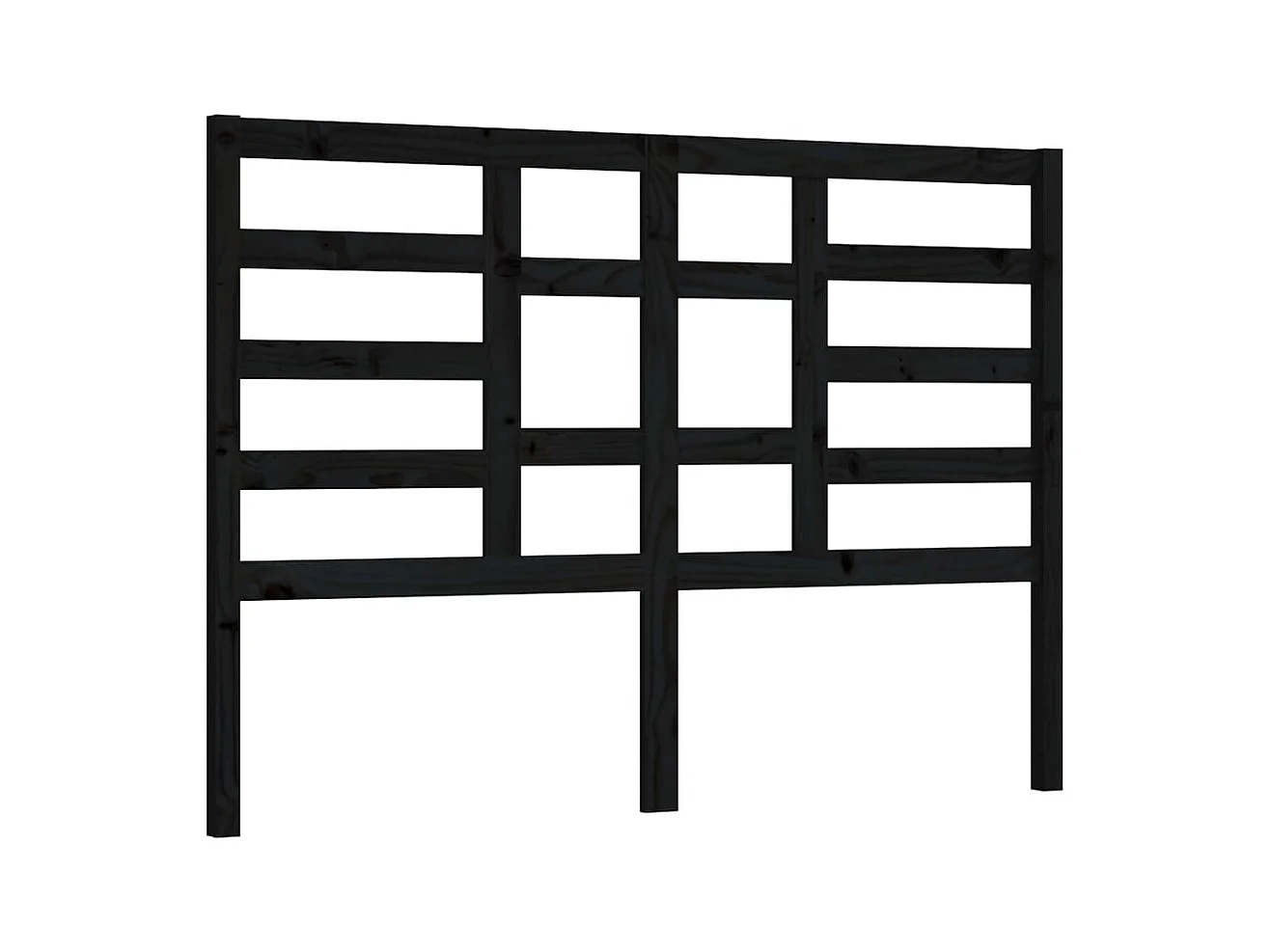 Tête de lit Noir 146x4x104 cm Bois massif de pin