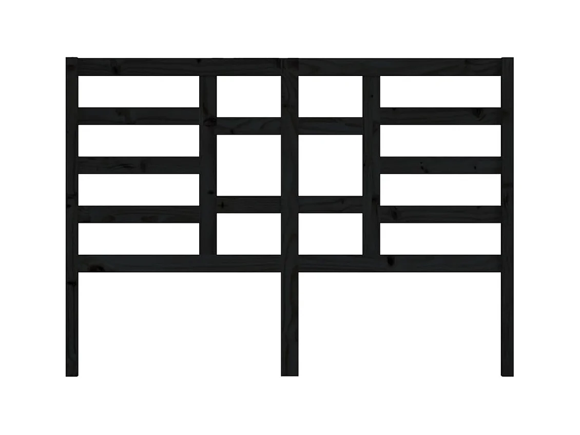 Tête de lit Noir 146x4x104 cm Bois massif de pin