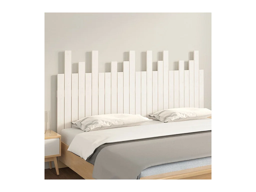 Wandhoofdbord Wit 159,5x3x80 cm Massief grenenhout