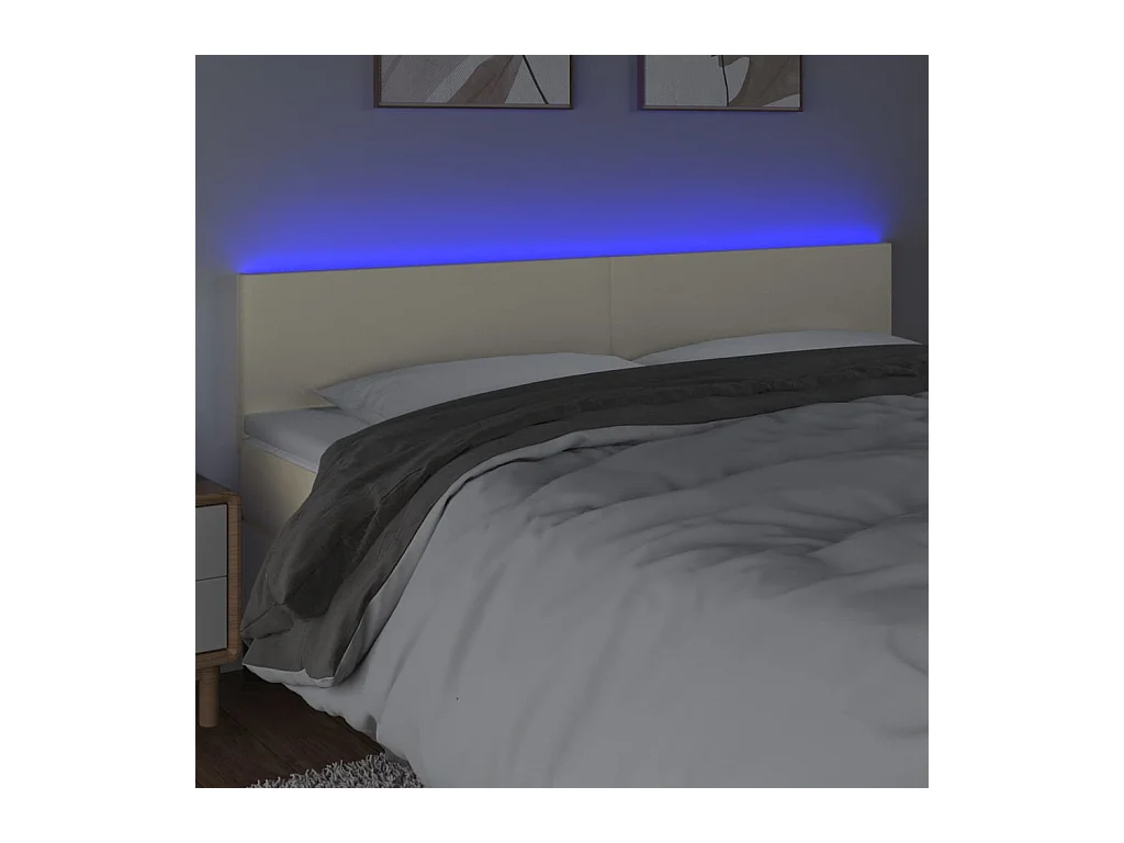 LED Hoofdbord Crème 160x5x78/88 cm Kunstleer