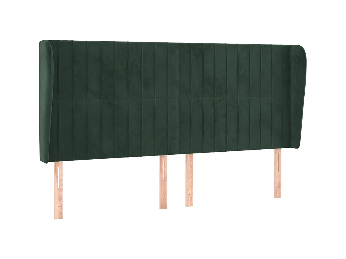 Hoofdbord met vleugels Donkergroen 163x23x118/128 cm Fluweel