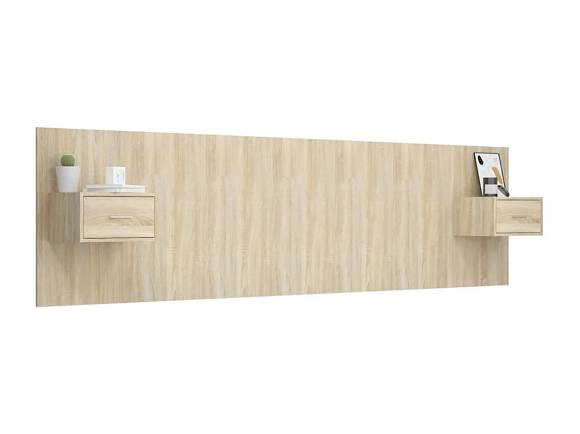 Kopfteil mit Schränken Sonoma Eiche Holzwerkstoff