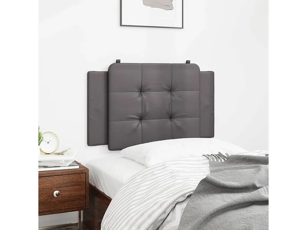 Cuscino testiera grigio 80 cm in similpelle