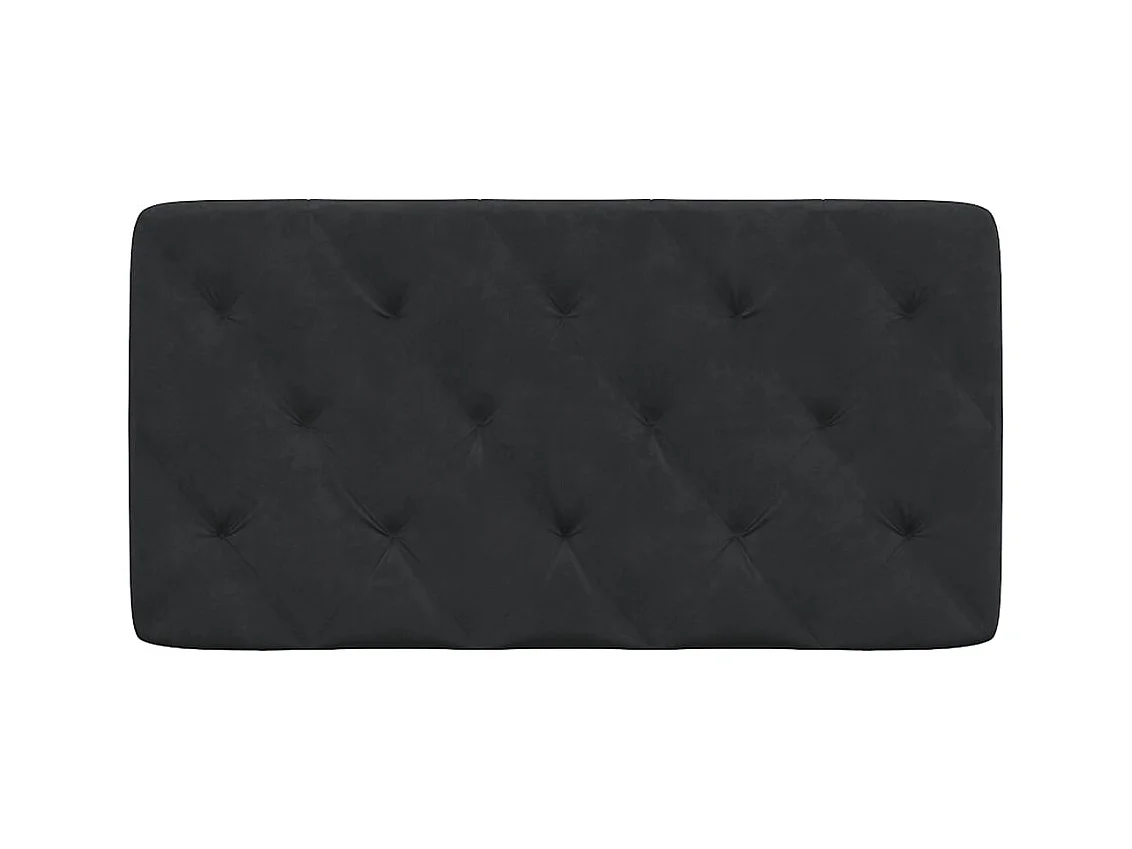 Zwart hoofdbordkussen 100 cm fluweel